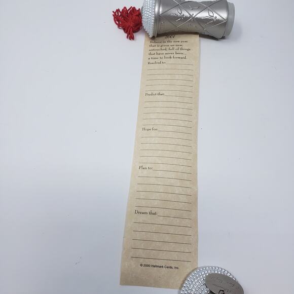 2000 Hallmark Millennium Time Capsule Keepsake Handcrafted Christmas Ornament - Picture 8 of 9